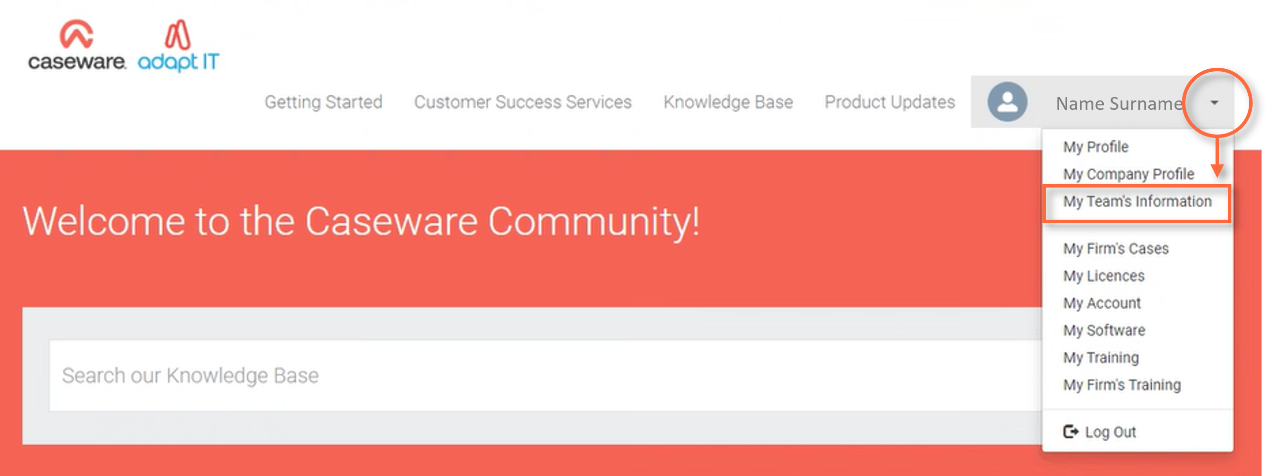 Caseware Community My Team's Information